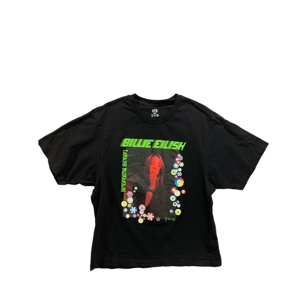 Medium Uniqlo UT Billie Eilish Takashi Murakami Womens Tshirt Black Neon